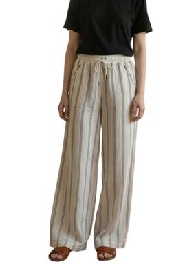 Athleta Cabo Tide Linen Pants Women's Size 4 Wide Leg